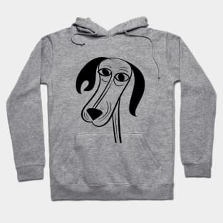 Curious Canine: Captivating Minimalist Dog Line Art Hoodie